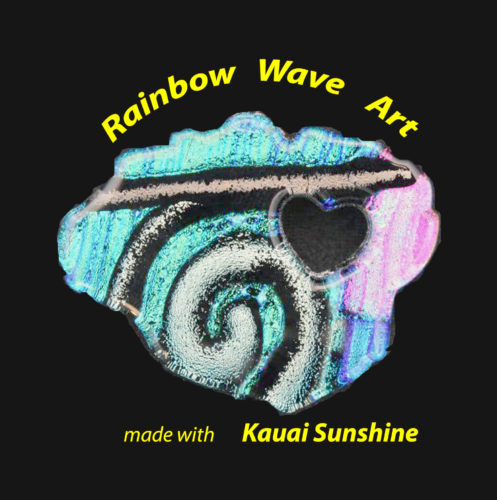 Rainbow Wave Art - Dichroic Glass Originals  photo