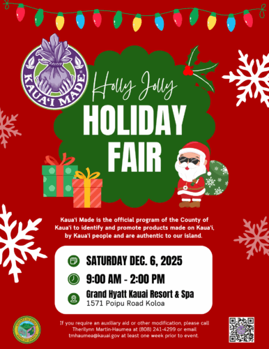 2025 Kauai Made Holly Jolly Holiday Fair flyer